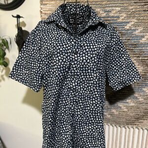 Michael Kors Blue and White Patterned Shirt